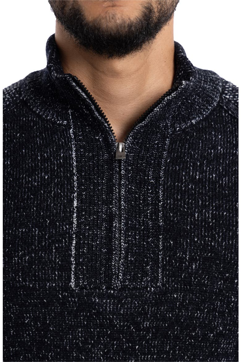 Quarter Zip Marble Knit Sweater, Alternate, color, NAVY MARBLE