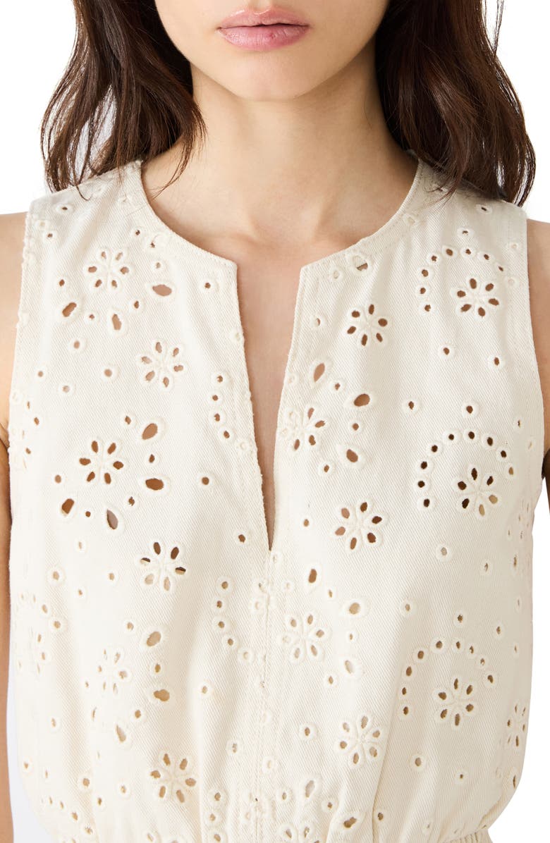 Steve Madden Priscilia Eyelet Embroidery Minidress, Alternate, color, Sea Pearl