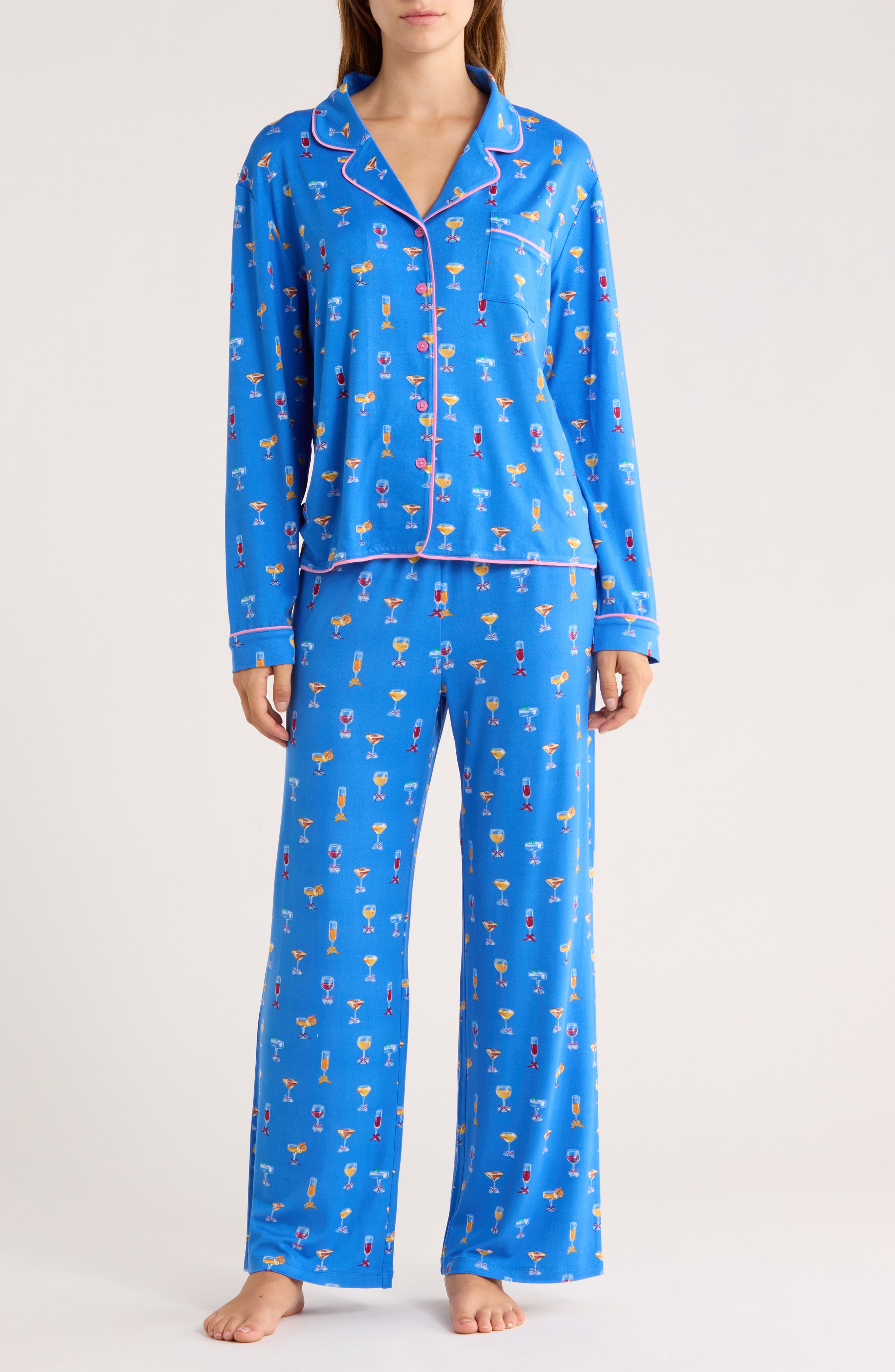 Honeydew Quiet Night Long Sleeve Button-Up Top & Pants Pajamas