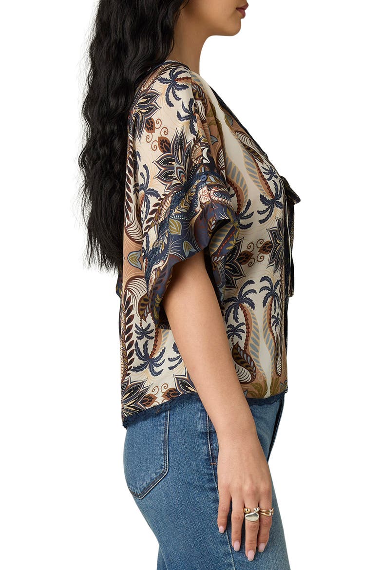 Roll Cuff Dolman Sleeve Top, Alternate, color, STORMY BLUE/ ECRU MULTI