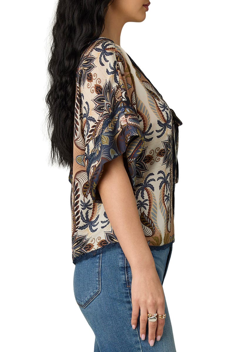 Wit & Wisdom Roll Cuff Dolman Sleeve Top, Alternate, color, Stormy Blue/ Ecru Multi