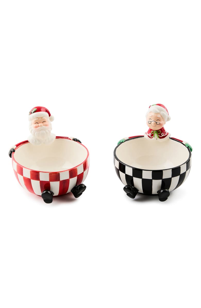 MACKENZIE CHILDS Check It Out Set of 2 Snack Bowls, Main, color, Red