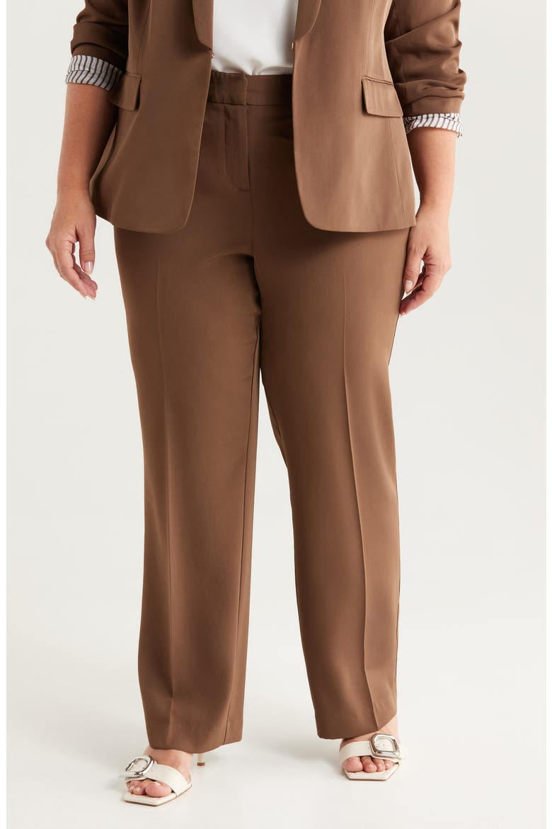 Brushed Woven Straight Leg Pants, Main, color, PUTTY