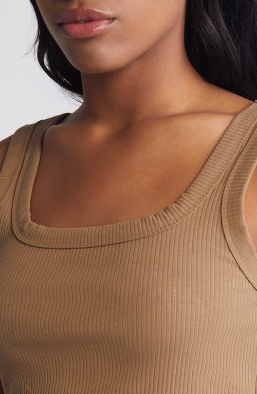 Shop Madewell The Tailored Sleekhold Crop Tank In Rustic Wood