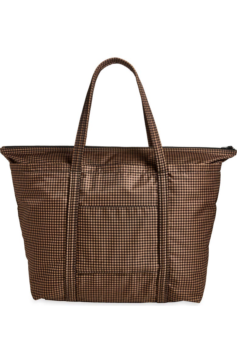 Loeffler Randall Dina Travel Tote, Alternate, color, Brown/ Black Check