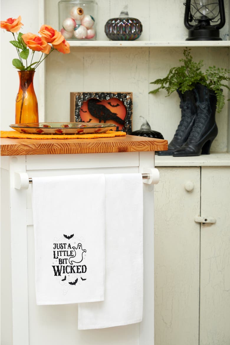 Little Bit Wicked Ghost Towel, Alternate, color, White