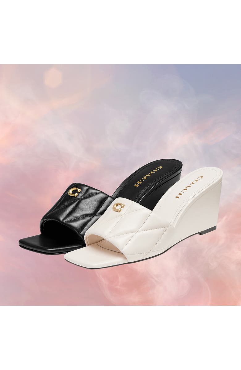 COACH Emma Quilted Wedge Slide Sandal, Alternate, color,