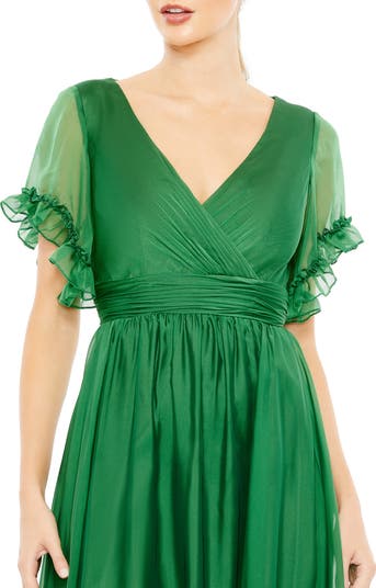 Mac Duggal Butterfly Ruffle Trimmed A-Line Gown | Nordstrom