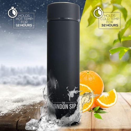 London Sip Infuser Bottle 16oz In Black