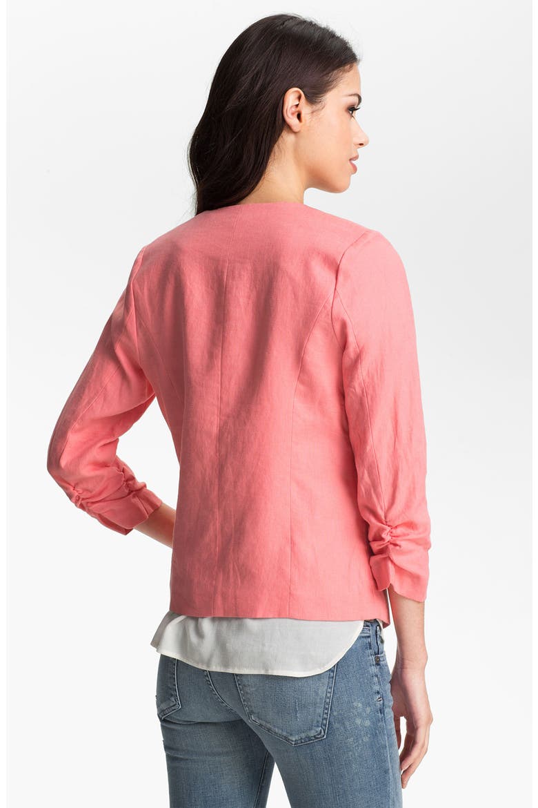 Gibson Collarless Linen Blazer, Alternate, color, PINK