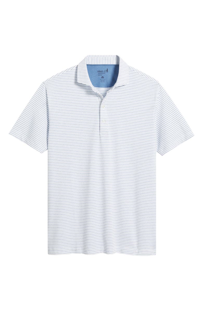johnnie-O Michael Stripe Performance Golf Polo, Alternate, color, White Kona