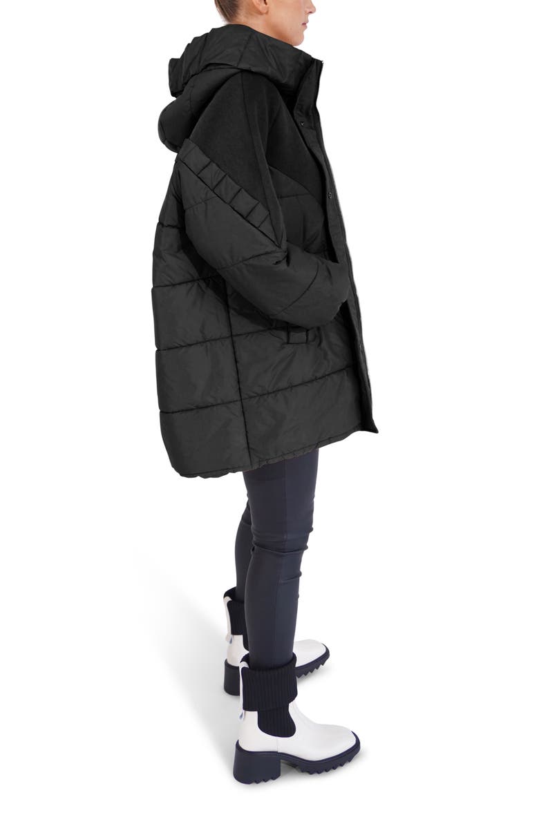 Belle & Bloom Say It Again Wool Blend Detail Quilted Jacket, Alternate, color, Black