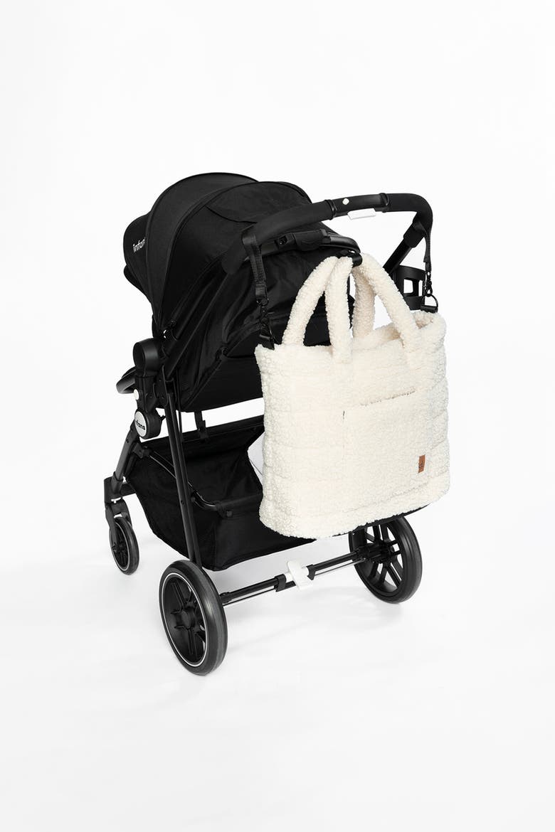 Fleece Changing Mat Stroller Straps Diaper Bag, Alternate, color, Off-White