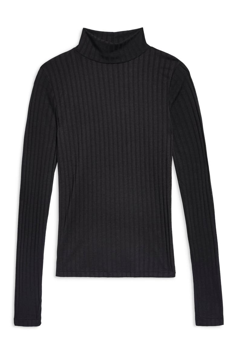Funnel Neck Shirt, Alternate, color, BLACK