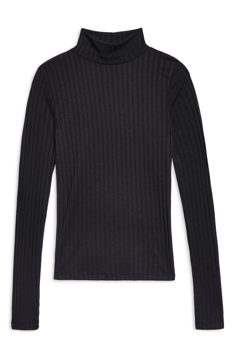 Topshop Funnel Neck Shirt, Alternate, color,