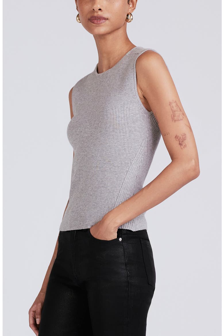 Ariana Rib Knit Muscle Tank Sweater, Alternate, color, MARL GREY