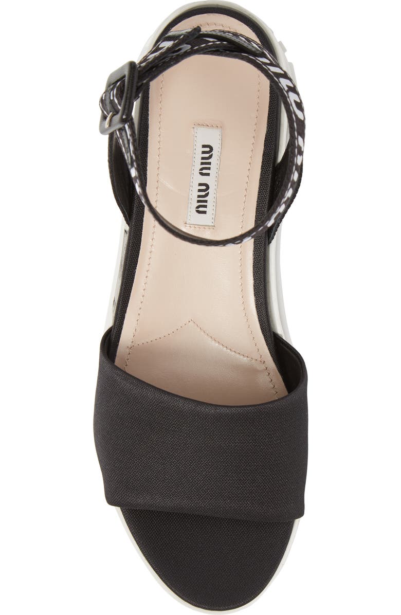 Miu Miu Flatform Logo Sandal, Alternate, color,