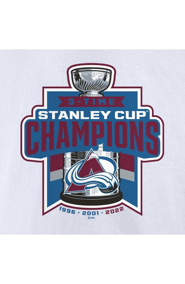 FANATICS Men's Fanatics Branded White Colorado Avalanche 3-Time Stanley Cup Champions T-Shirt, Alternate, color, 