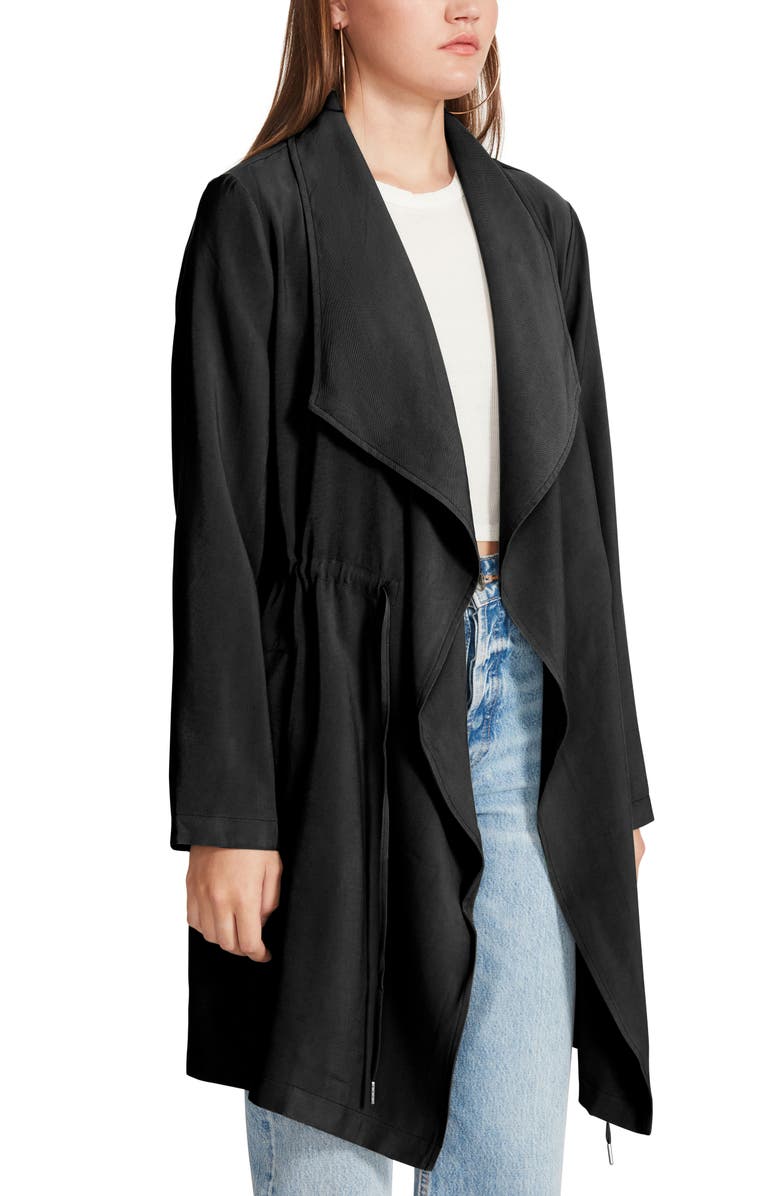 Steve Madden Drape Collar Open Front Jacket, Alternate, color,