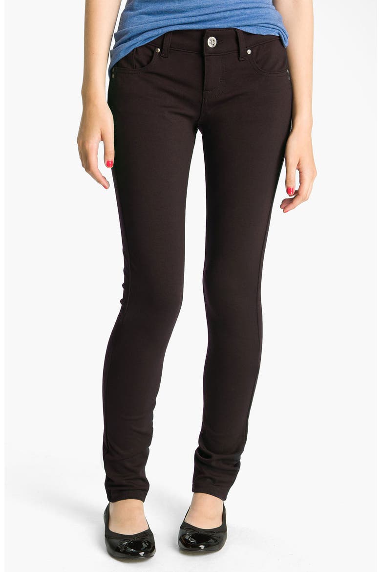 See Thru Soul Skinny Ponte Pants, Main, color, BROWN