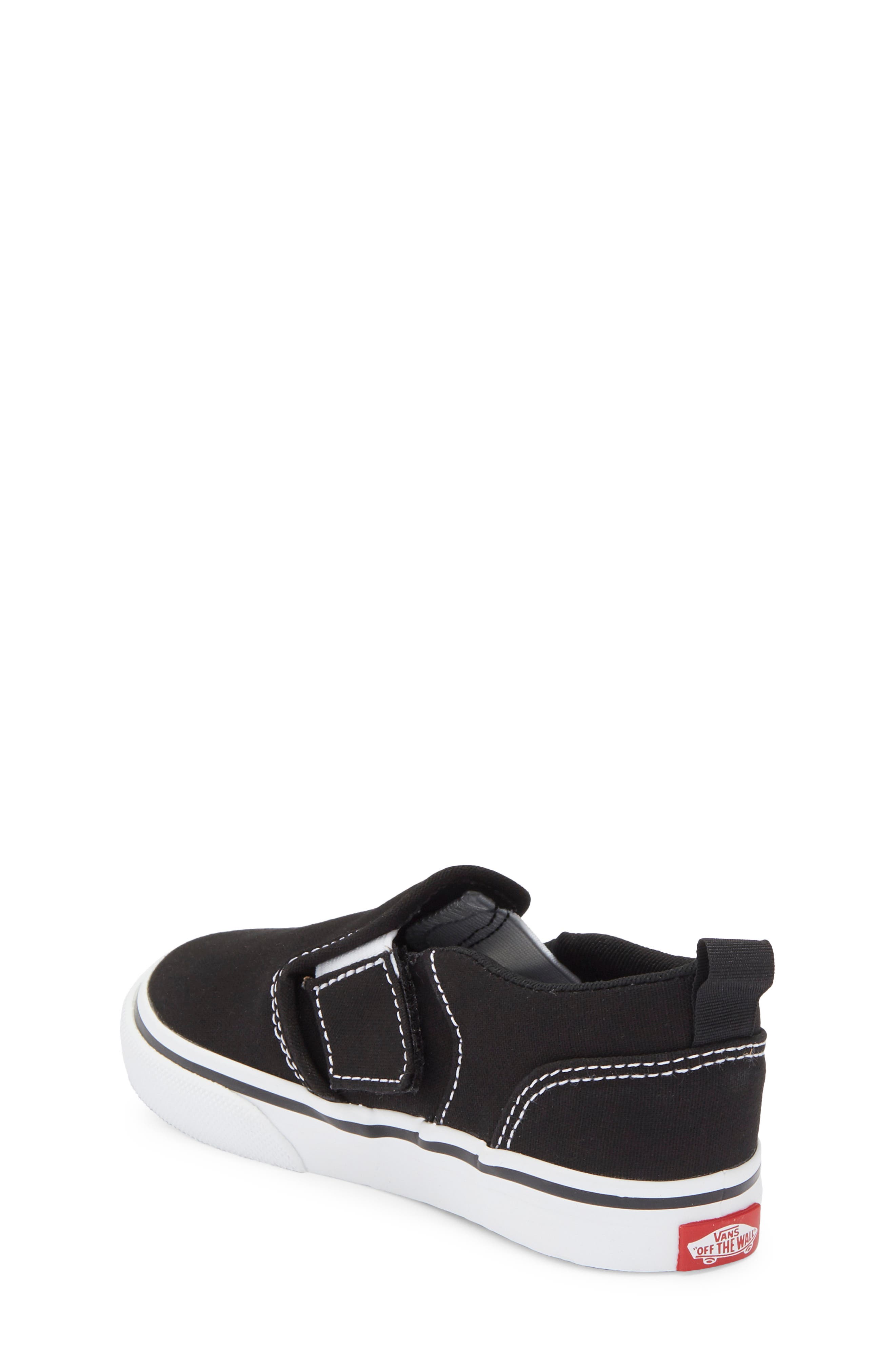 Vans Kids' Asher Slip-On Sneaker, Alternate, color, Canvas Black/White