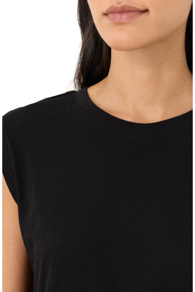 Organic Cotton Featherweight Slub Relaxed Muscle Tee, Alternate, color, Black