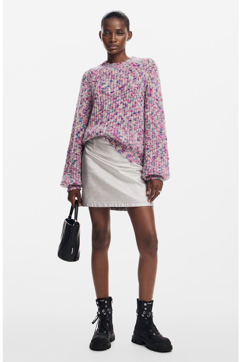Birmingham Marled Blouson Sweater, Alternate, color, MIX
