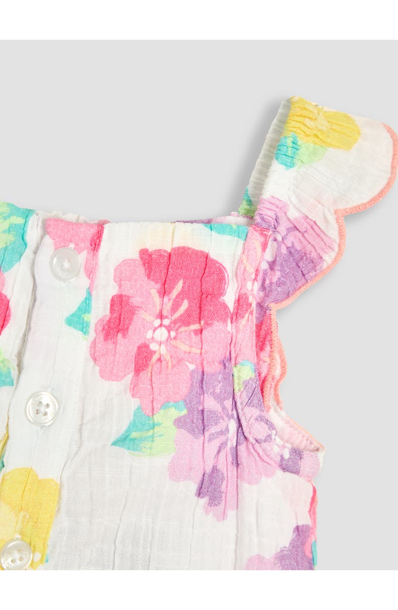 JOJO MAMAN BEBE Floral Smocked Romper, Alternate, color, Pink