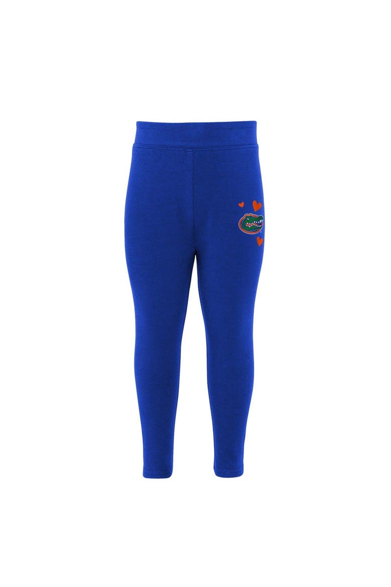 Girls Toddler Gray/Royal Florida Gators Heart to Heart Hoodie & Leggings Set, Alternate, color, Gray