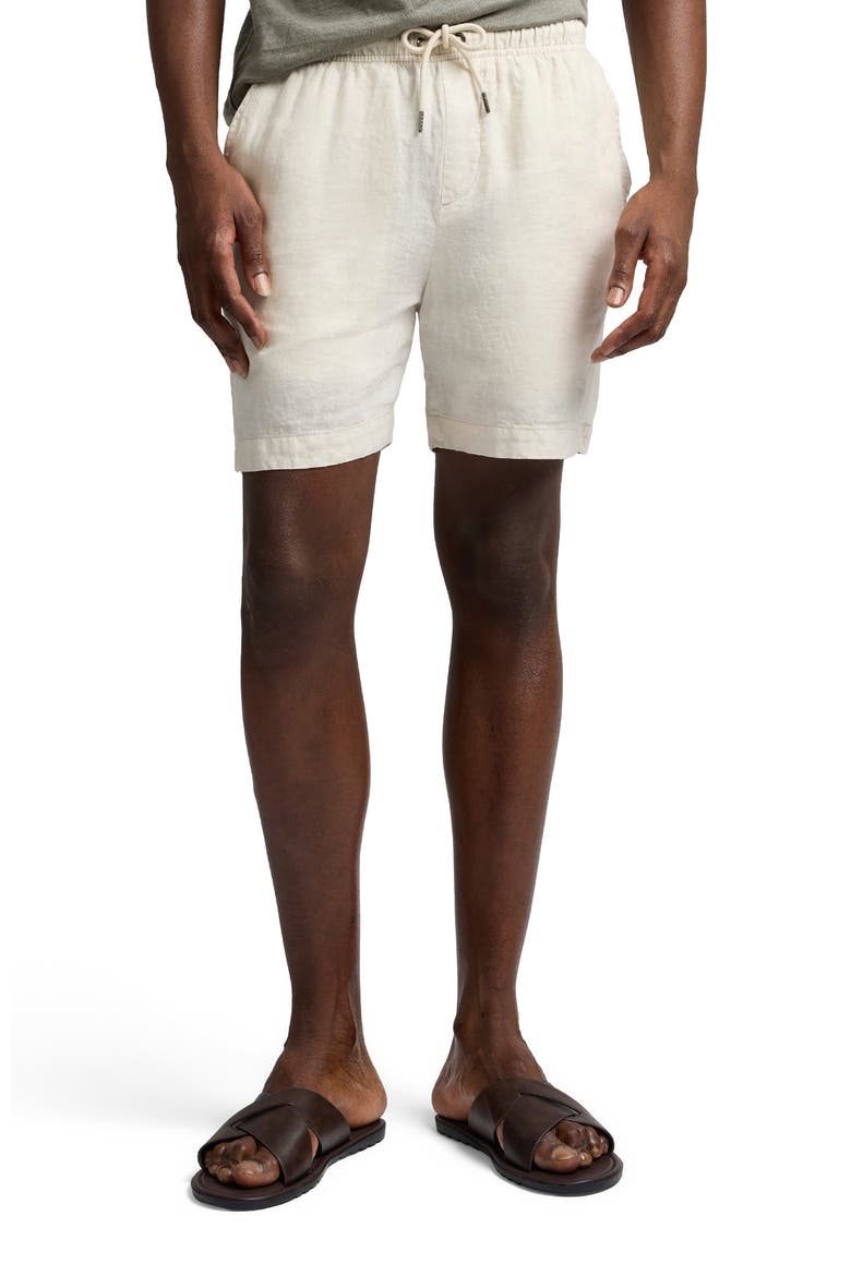 Pigment Dye Linen Pull On Short, Alternate, color, Bone