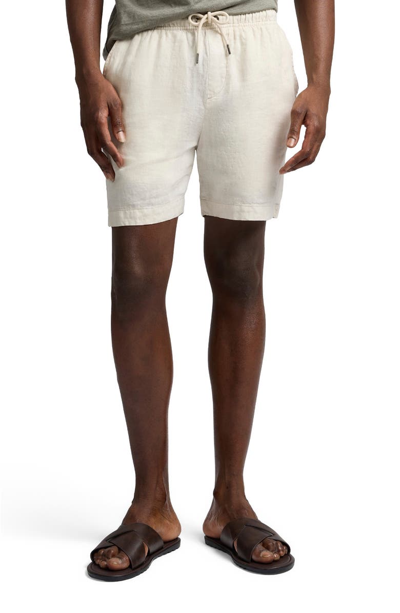 Onia Pigment Dye Linen Pull On Short, Alternate, color, Bone
