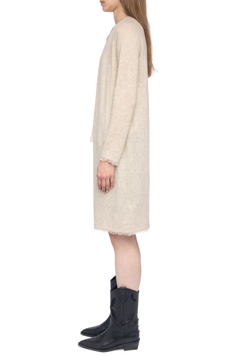 Zadig & Voltaire Pointelle Stars Fray Cashmere Cardigan, Alternate, color, 