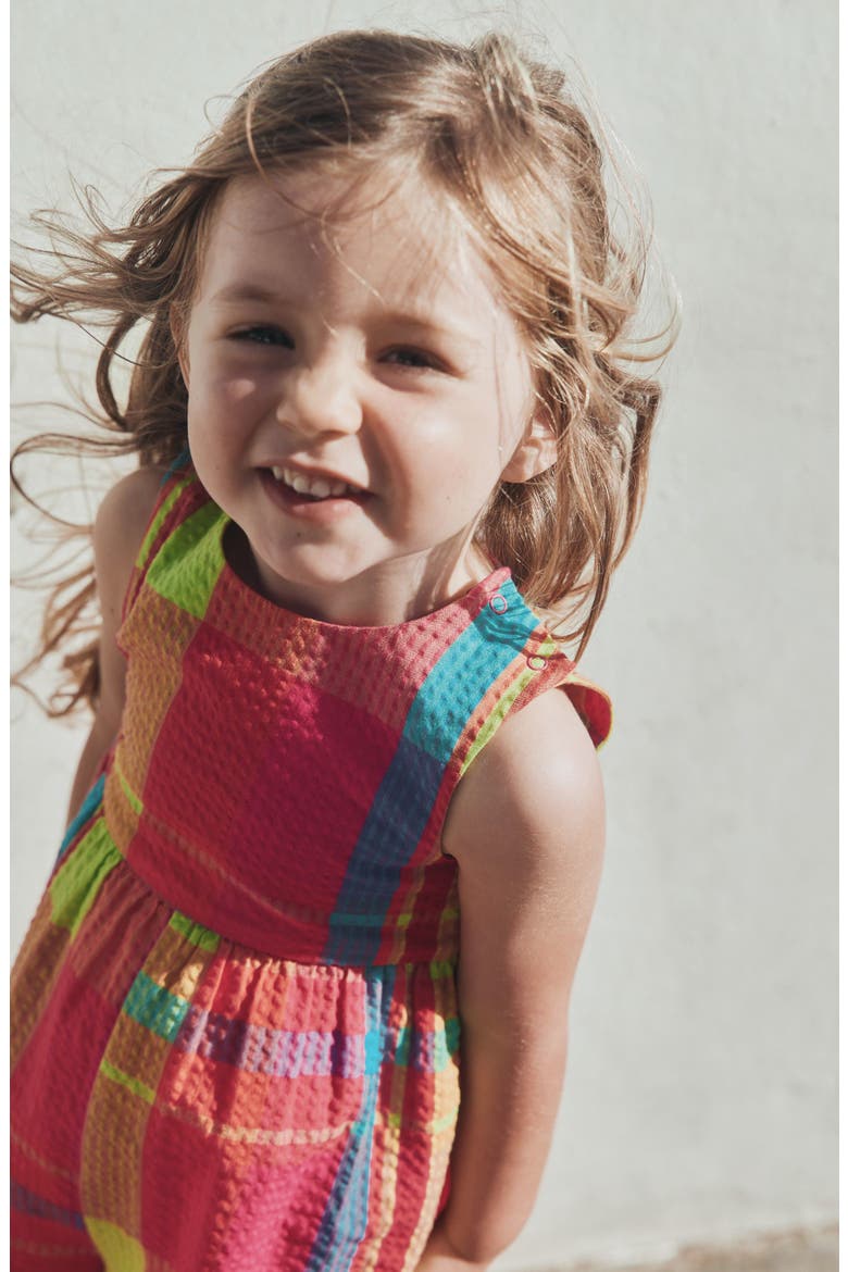 Kids' Rainbow Check Jumpsuit, Alternate, color, PLAID ORANGE MULTI