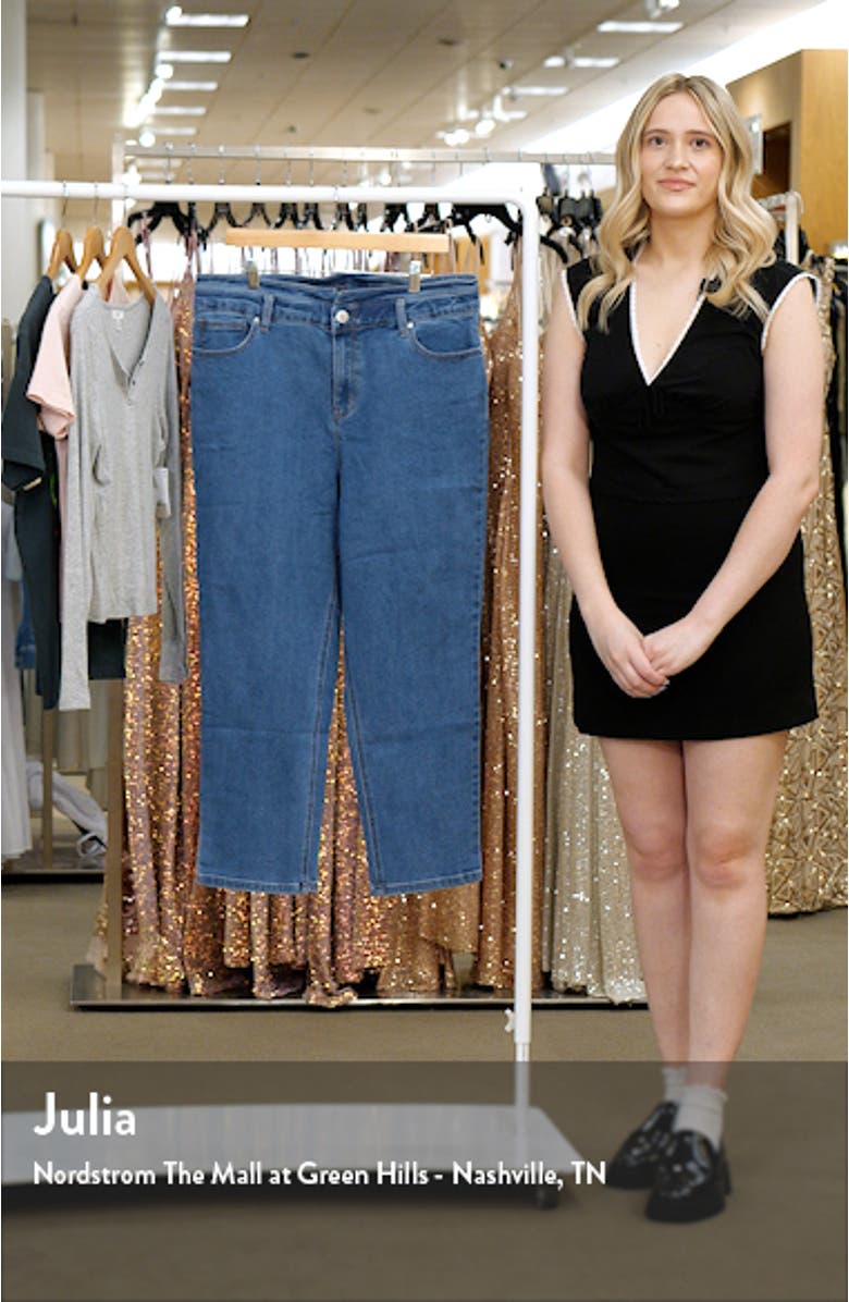 Re:Denim High Elastic Waist Relaxed Fit Ankle Straight Leg Jeans, sales video thumbnail
