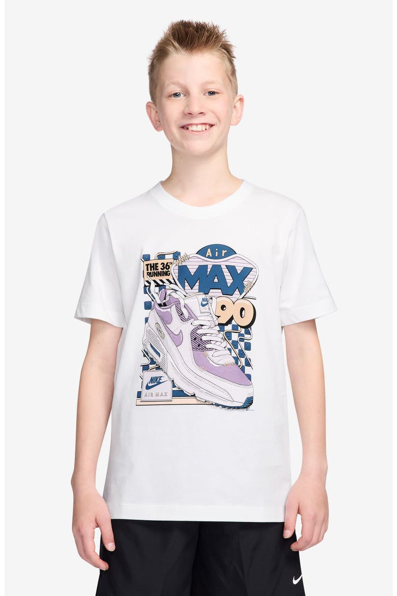 Kids' Air Max 90 Cotton Graphic T-Shirt, Main, color, WHITE