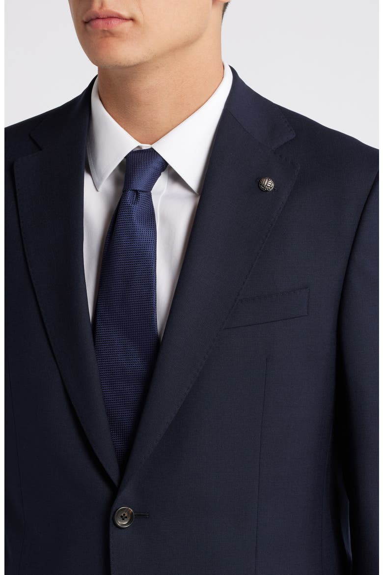 Esprit Solid Stretch Wool Suit, Alternate, color, NAVY