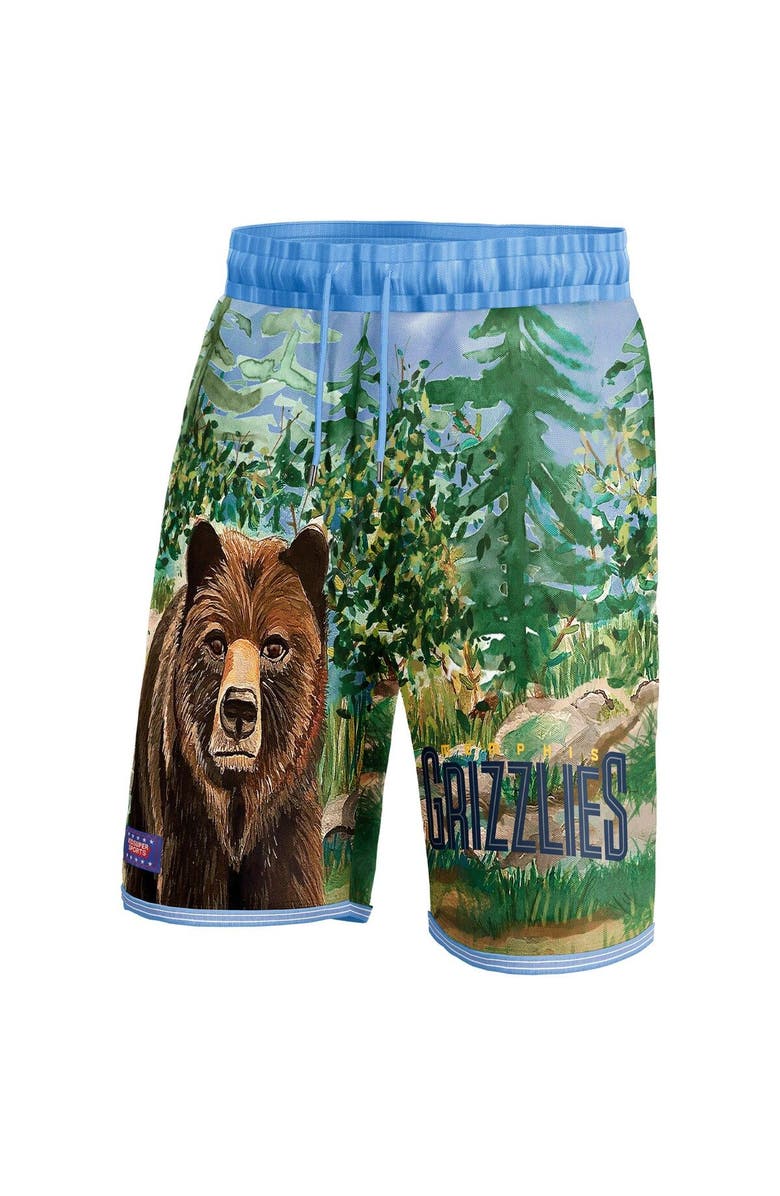 NBA X KIDSUPER Unisex NBA & KidSuper Studios by Fanatics Blue Memphis Grizzlies Hometown Shorts, Alternate, color, Blue