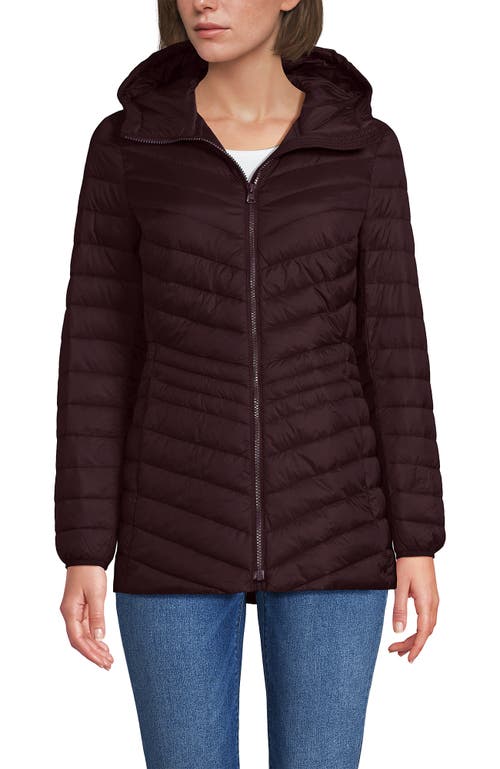 Lands' End Ultralight Packable Down Jacket In Burgundy