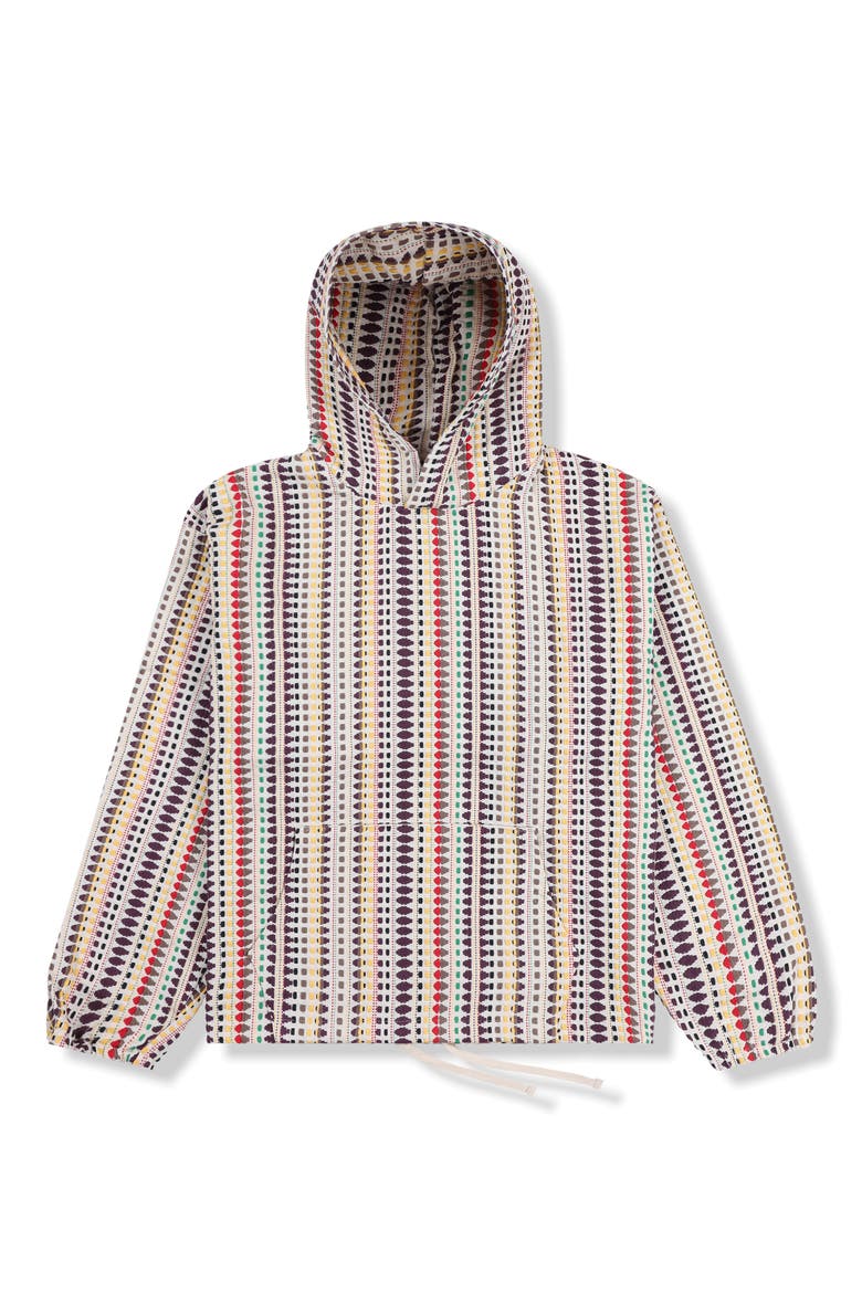 Stitch Stripe Cotton Jacquard Hoodie, Alternate, color, ECRU