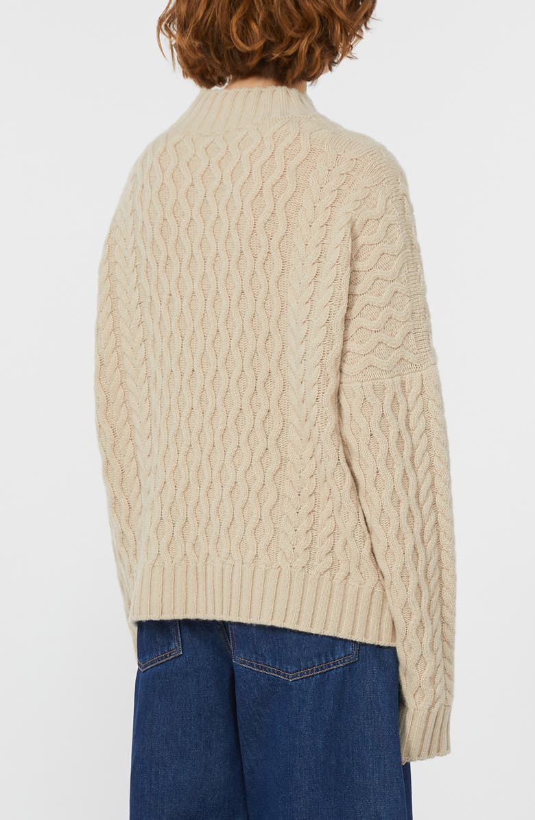 Weekend Max Mara Yard Mock Neck Wool Sweater, Alternate, color, Beige