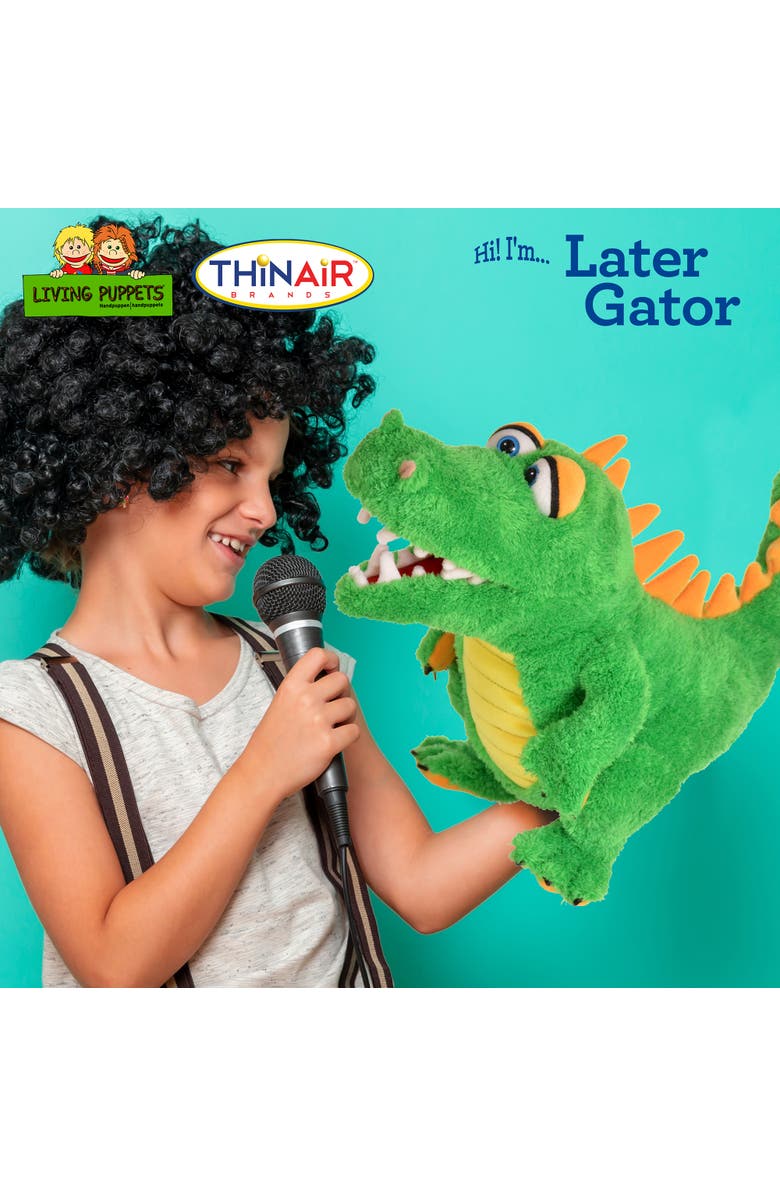 Living Puppets Later Gator The Green Alligator 17 Inch Plush Hand Puppet, Alternate, color, Green