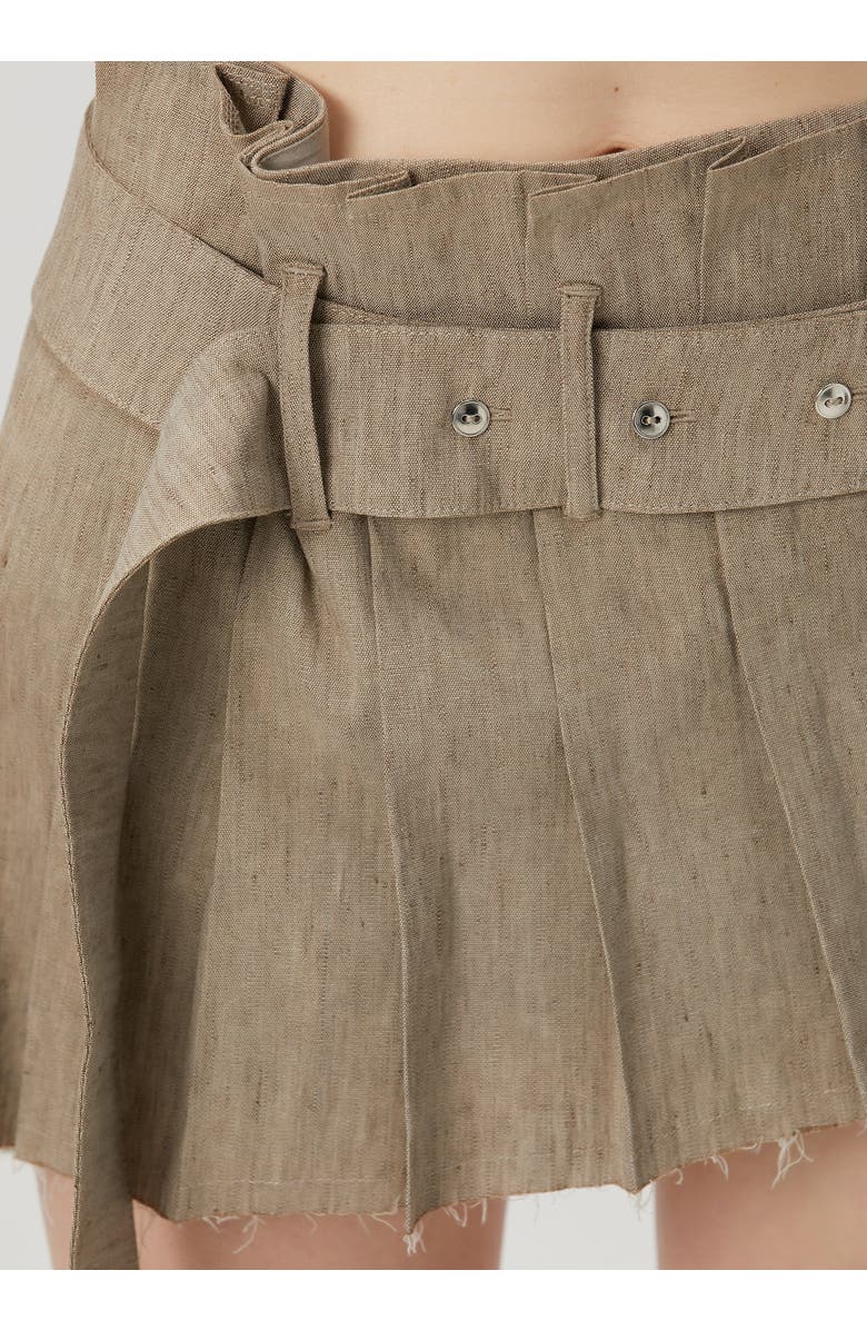 PCFG Linen Blend Super Mini Skirt, Alternate, color, Beige