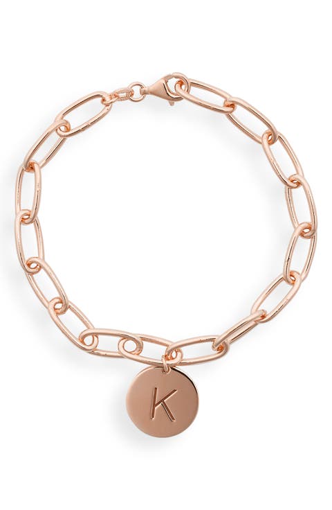 Initial Disc Charm Bracelet