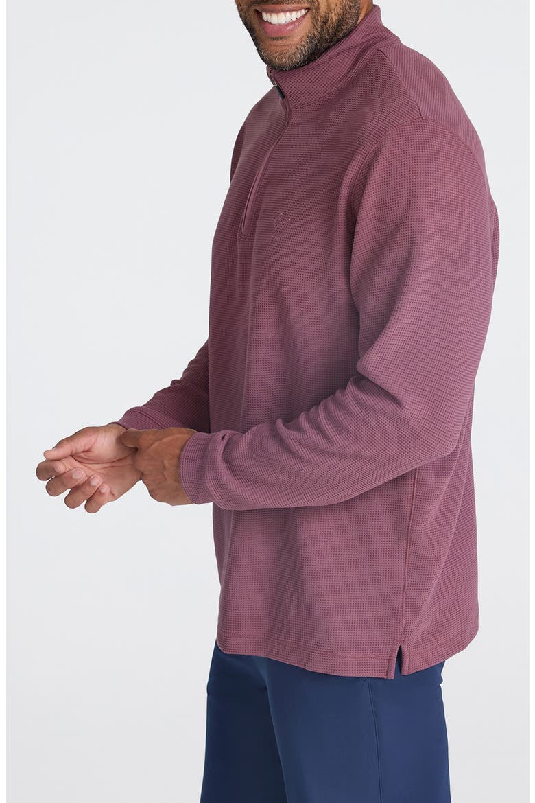 Waffle Knit Quarter Zip Pullover, Alternate, color, PLUM WINE