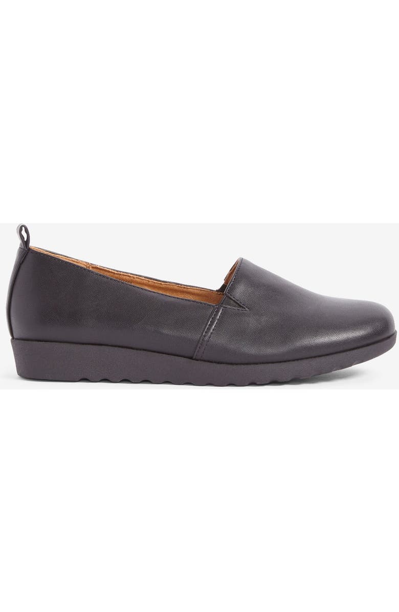 Comfortview The June Leather-Like Slip On Flat, Alternate, color, Black