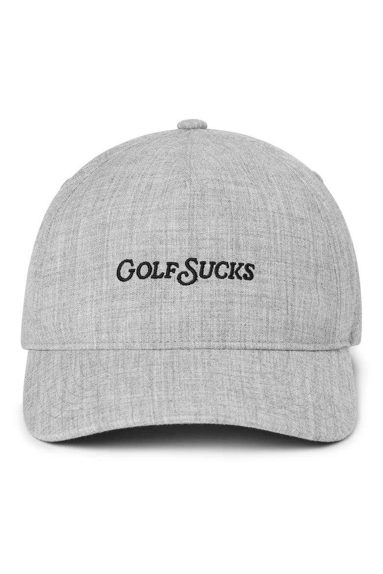 Golf Sucks Six-Panel Snapback Cap, Main, color, HEATHER GREY