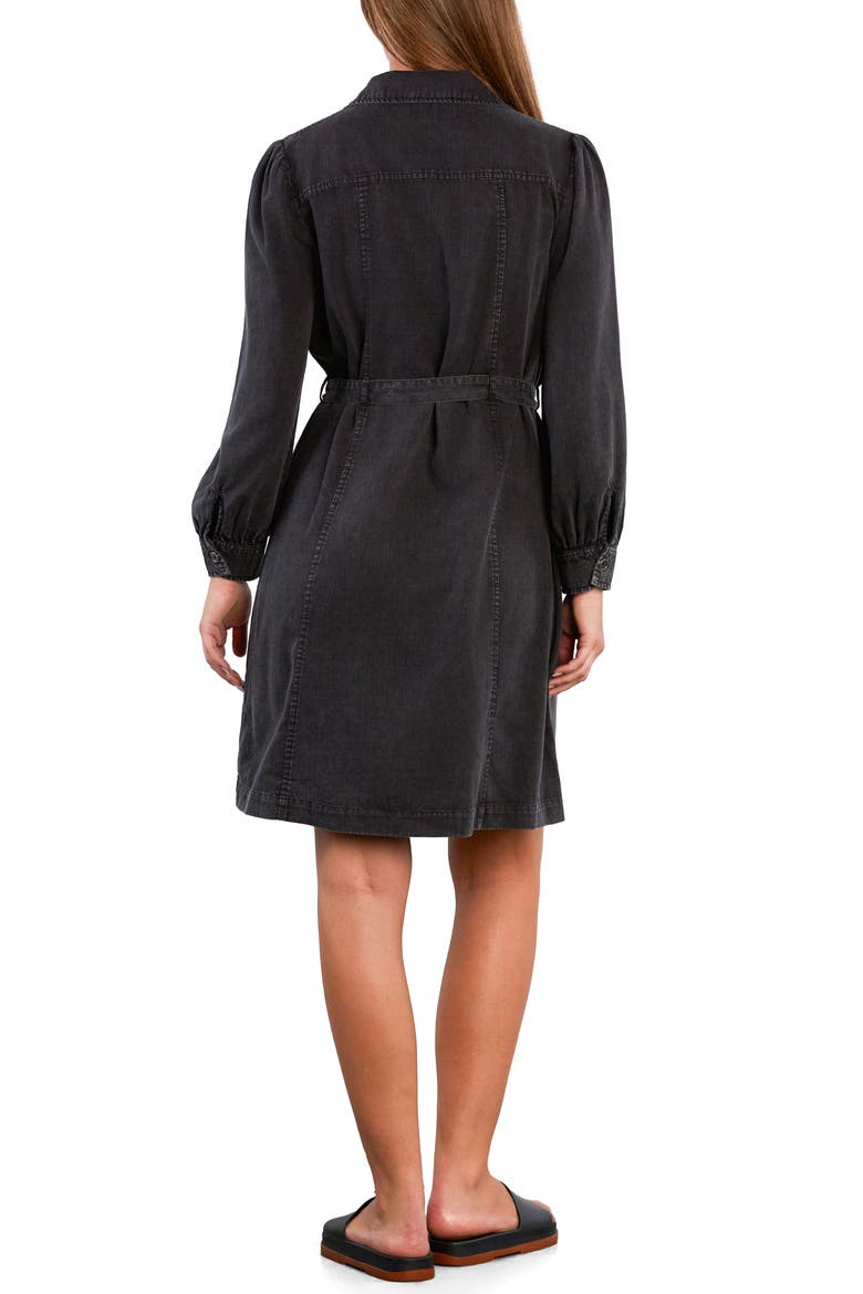 Sweet Fade Tie Waist Denim Shirtdress, Alternate, color, GREY FADE