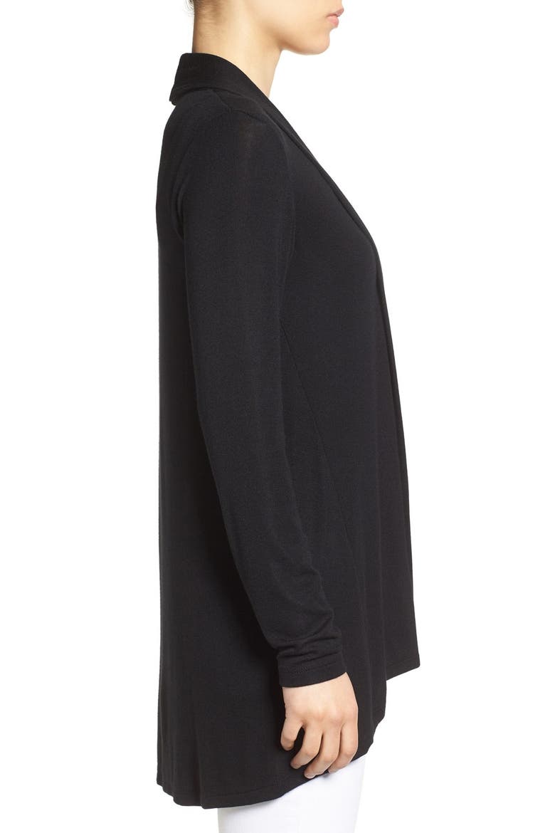 High/Low Jersey Cardigan, Alternate, color, BLACK
