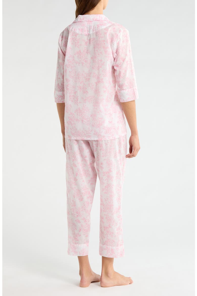 Nostalgia Floral Cotton Voile Crop Pajamas, Alternate, color, DESERT ROSE
