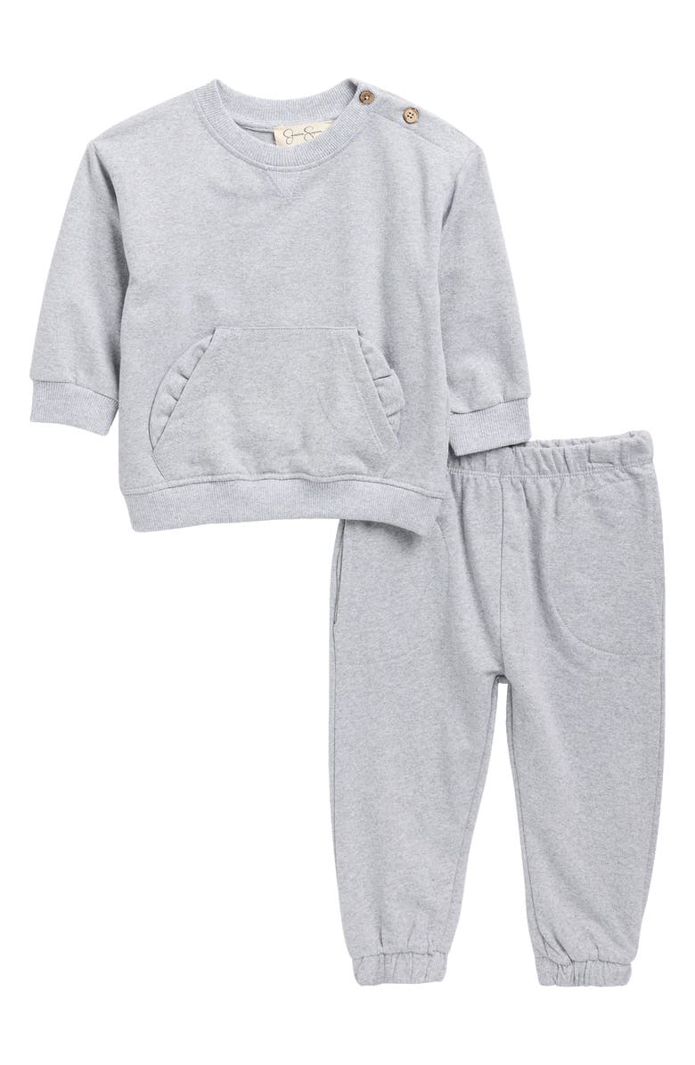 Jessica Simpson Knit Sweatshirt & Joggers Set, Main, color, Grey Heather